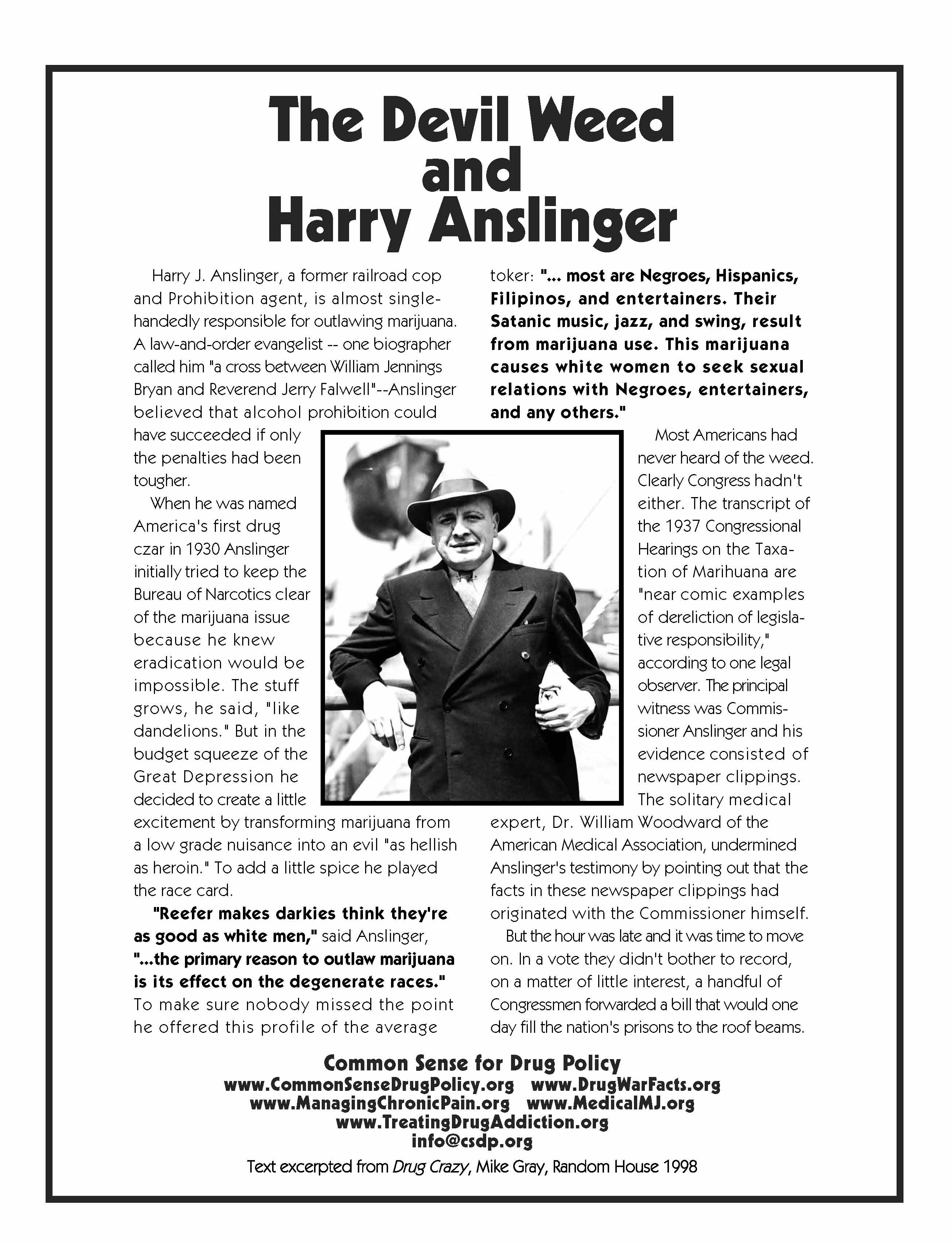 The Devil Weed And Harry J. Anslinger