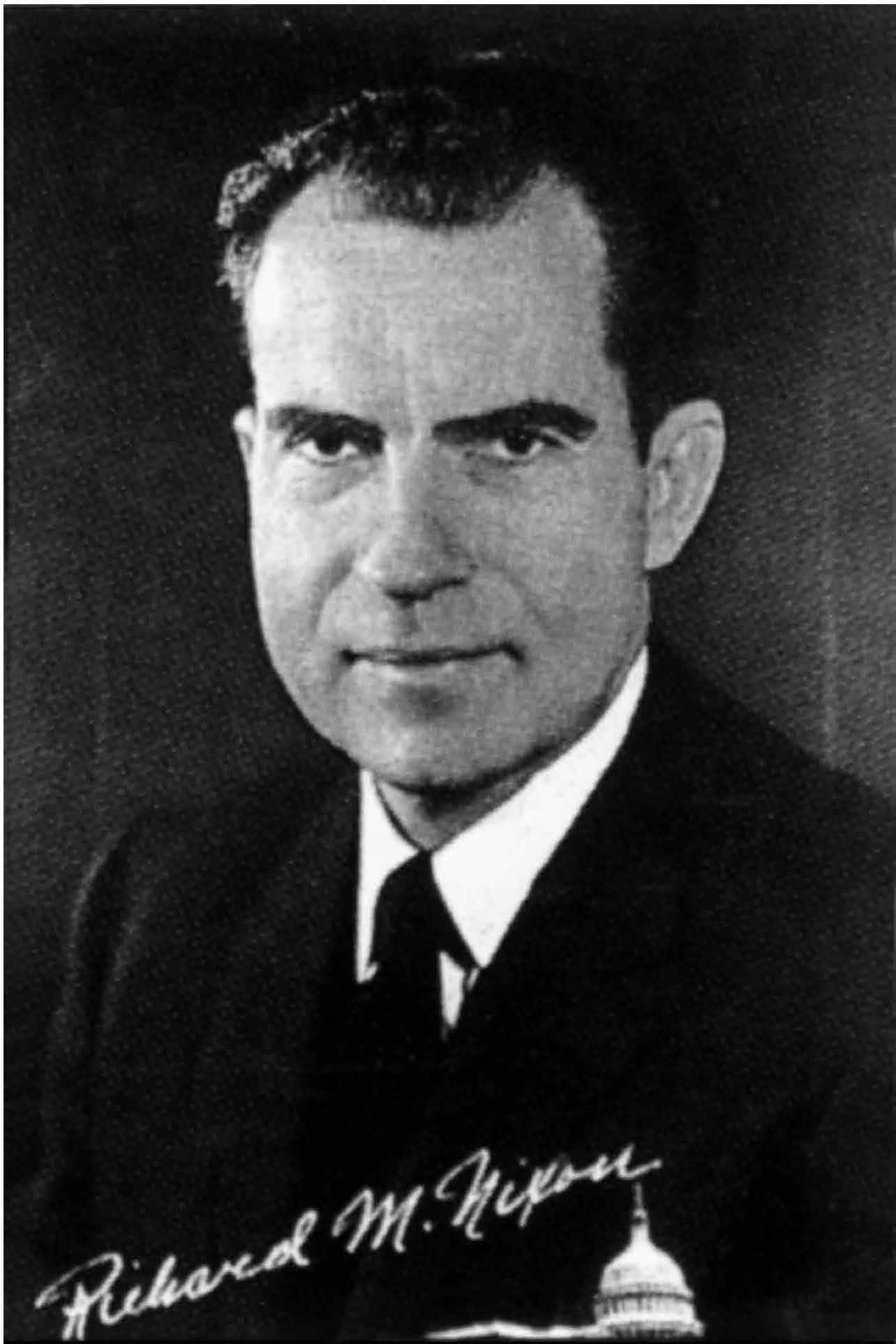 portrait of Nixon and link to PDF copy of ad