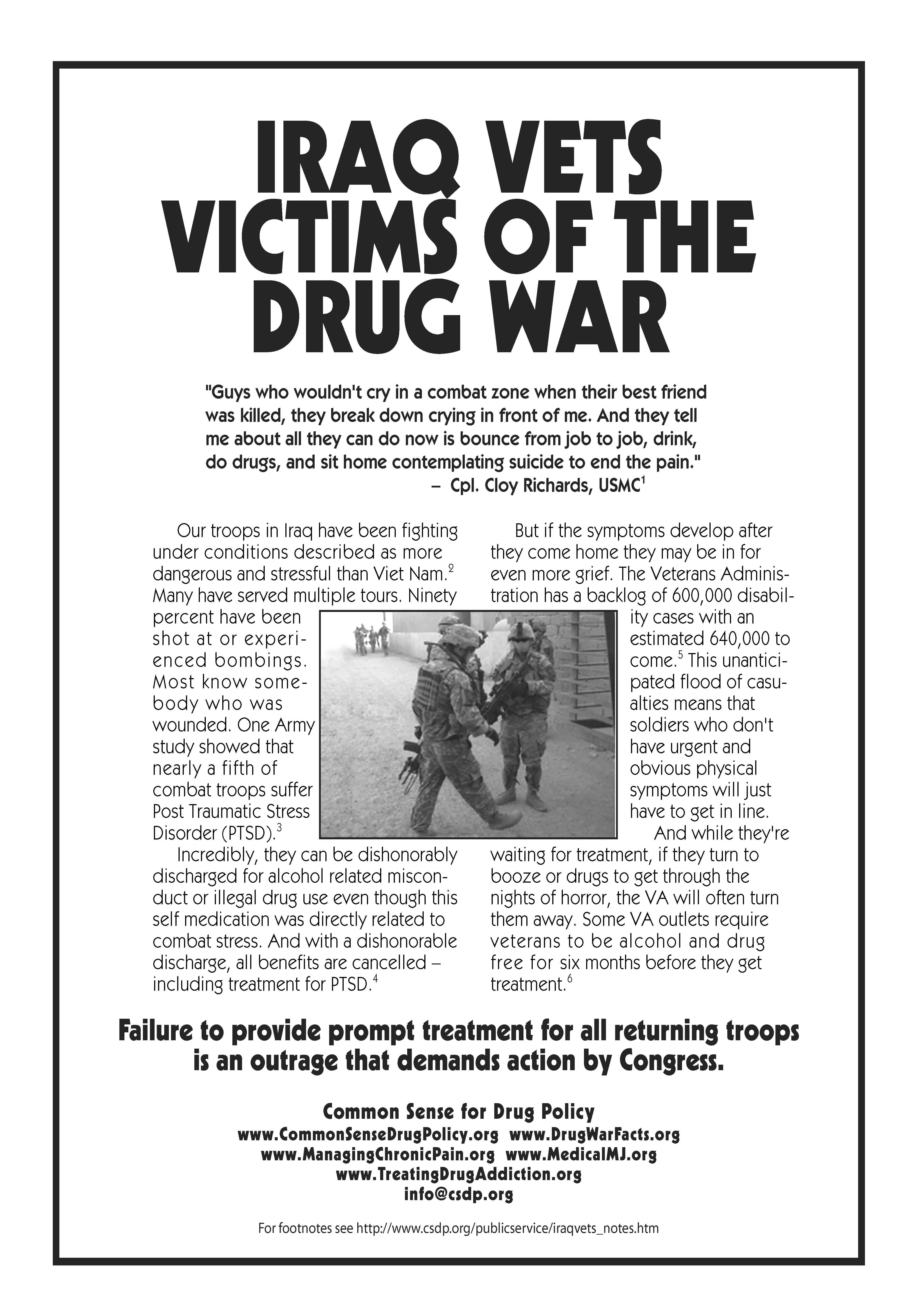 Iraq Vets Victims Of The Drug War